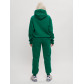 Трикотажный спортивный костюм женский с начесом темно-зеленого цвета 1084TZ