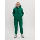 Трикотажный спортивный костюм женский с начесом темно-зеленого цвета 1084TZ