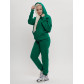 Трикотажный спортивный костюм женский с начесом темно-зеленого цвета 1084TZ