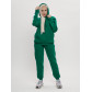 Трикотажный спортивный костюм женский с начесом темно-зеленого цвета 1084TZ