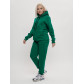 Трикотажный спортивный костюм женский с начесом темно-зеленого цвета 1084TZ