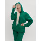 Трикотажный спортивный костюм женский с начесом темно-зеленого цвета 1084TZ
