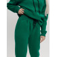 Трикотажный спортивный костюм женский с начесом темно-зеленого цвета 1084TZ
