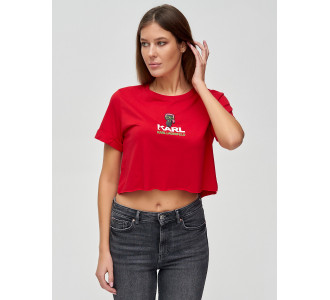 Топ футболка женская красного цвета 9008Kr