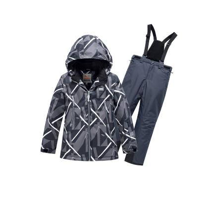 Горнолыжный костюм Valianly для мальчика темно-серого цвета 9019TC