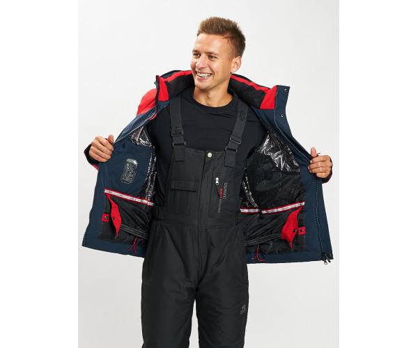 Горнолыжный костюм мужской красного цвета 077018Kr