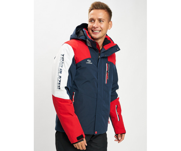 Горнолыжный костюм мужской красного цвета 077018Kr