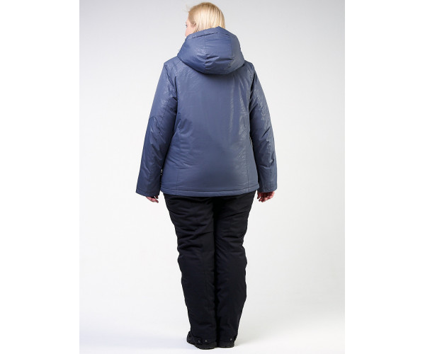 Женский зимний костюм горнолыжный большого размера синего цвета 021982S