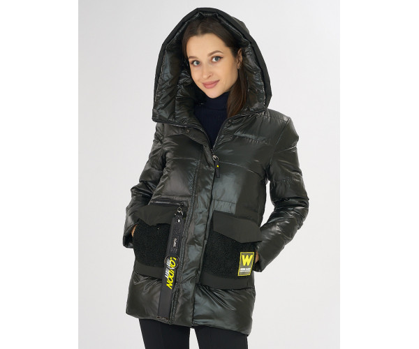 Куртка зимняя болотного цвета 7389Bt