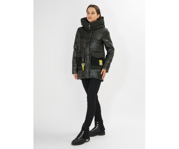 Куртка зимняя болотного цвета 7389Bt