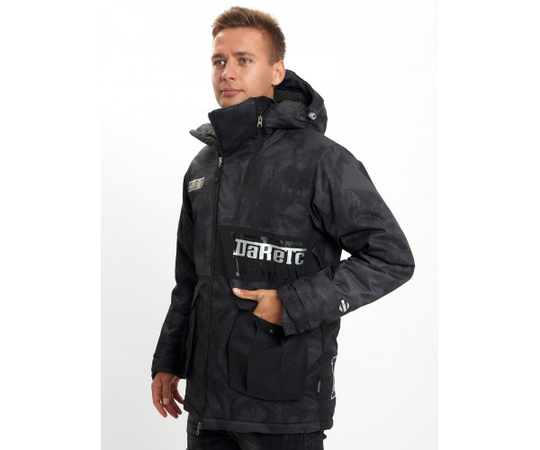 Молодежная зимняя куртка мужская черного цвета 059Ch