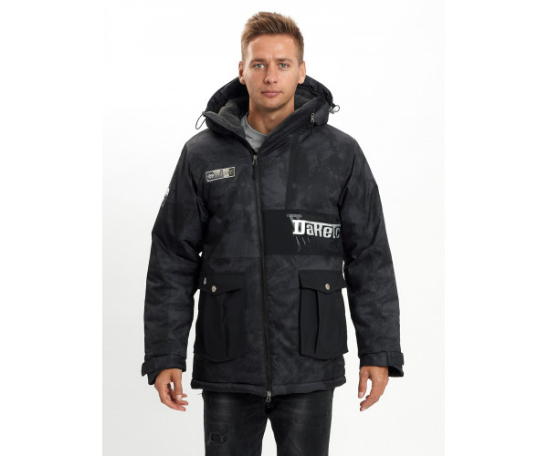 Молодежная зимняя куртка мужская черного цвета 059Ch