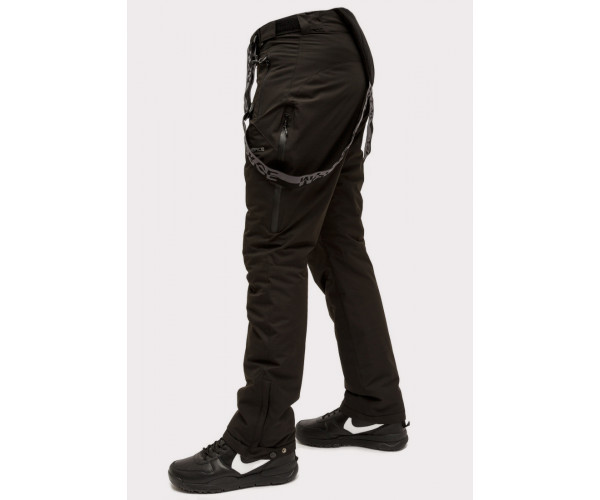 Мужские зимние горнолыжные брюки черного цвета 804Ch