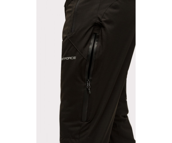 Мужские зимние горнолыжные брюки черного цвета 804Ch