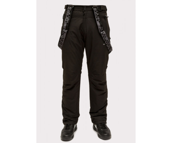 Мужские зимние горнолыжные брюки черного цвета 804Ch