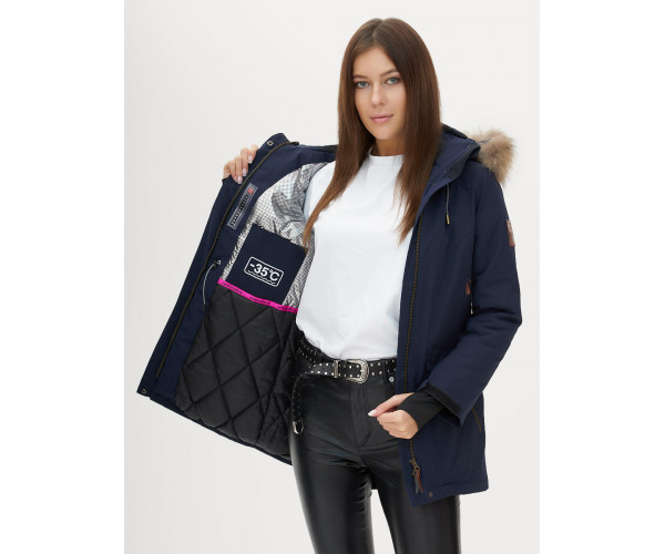 Парка женская  темно-синего цвета 1957TS