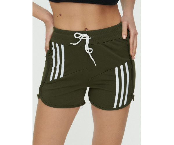 Спортивные шорты женские хаки цвета 3006Kh