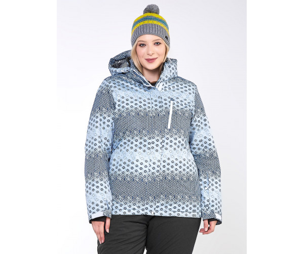 Женский зимний костюм горнолыжный большого размера серого цвета 01830Sr