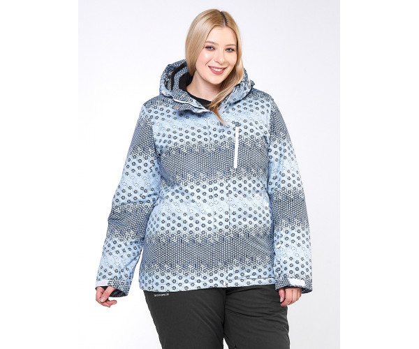 Женский зимний костюм горнолыжный большого размера серого цвета 01830Sr