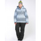 Женский зимний костюм горнолыжный большого размера серого цвета 01830Sr