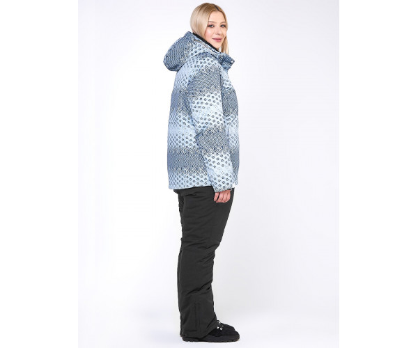 Женский зимний костюм горнолыжный большого размера серого цвета 01830Sr