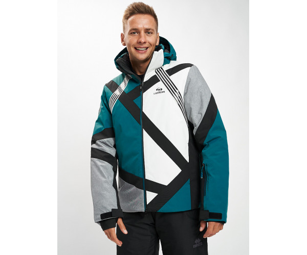 Горнолыжный костюм мужской темно-зеленого цвета 077015TZ