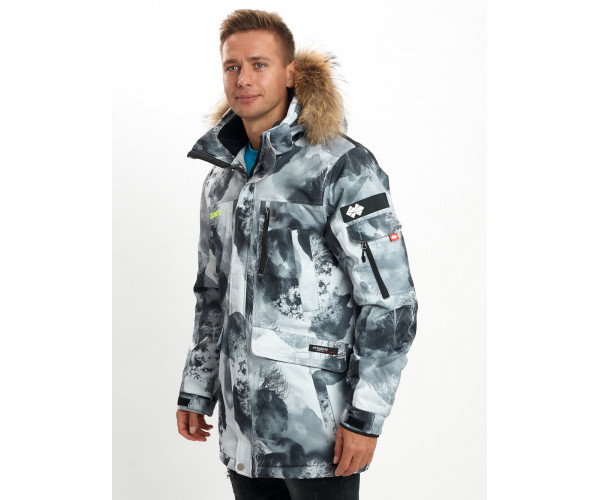 Mолодежная зимняя куртка мужская серого цвета 737Sr