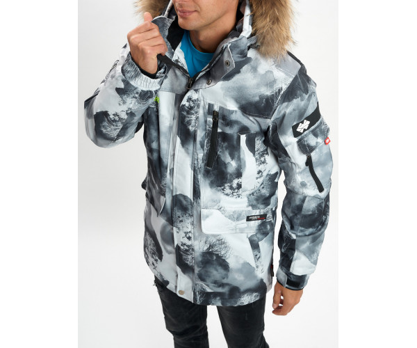 Mолодежная зимняя куртка мужская серого цвета 737Sr