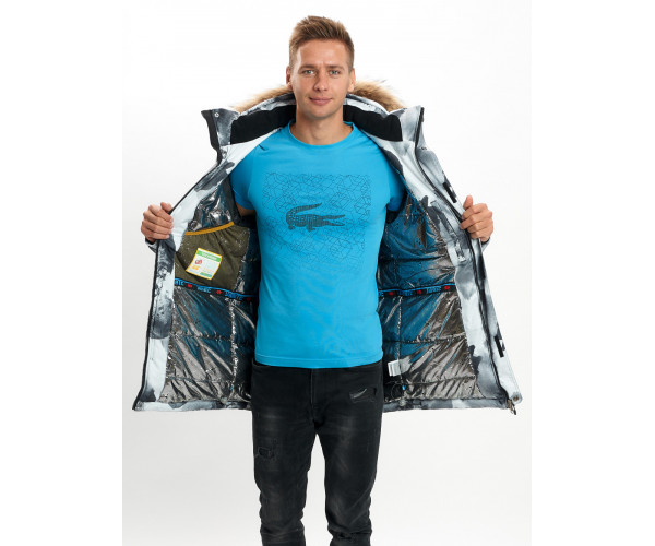 Mолодежная зимняя куртка мужская серого цвета 737Sr