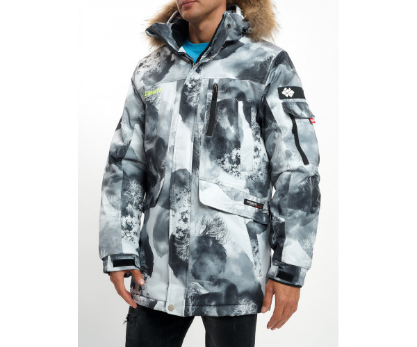 Mолодежная зимняя куртка мужская серого цвета 737Sr