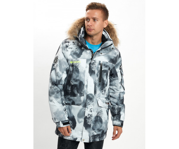 Mолодежная зимняя куртка мужская серого цвета 737Sr