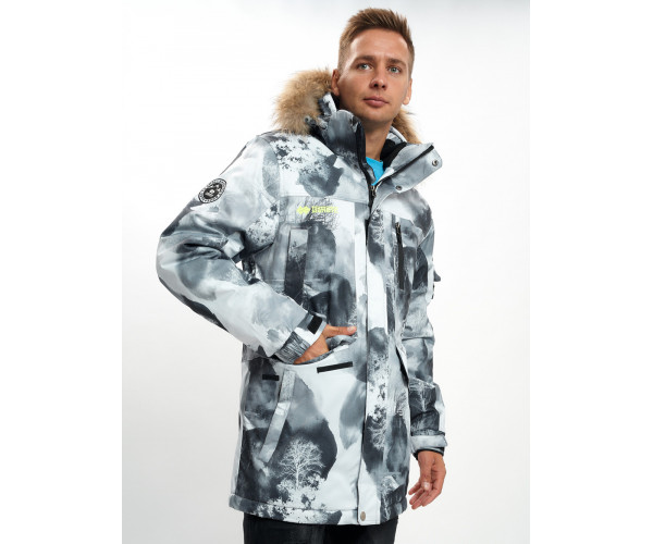 Mолодежная зимняя куртка мужская серого цвета 737Sr