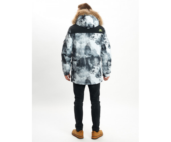 Mолодежная зимняя куртка мужская серого цвета 737Sr