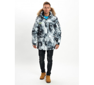 Mолодежная зимняя куртка мужская серого цвета 737Sr