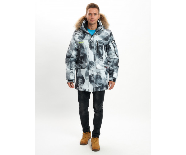 Mолодежная зимняя куртка мужская серого цвета 737Sr