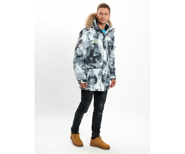 Mолодежная зимняя куртка мужская серого цвета 737Sr