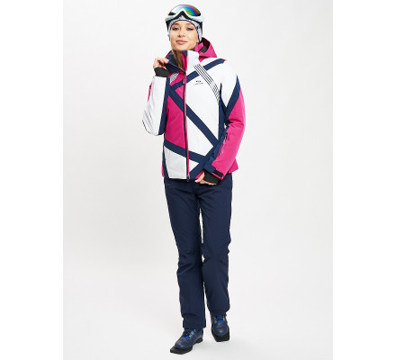 Горнолыжный костюм женский розового цвета 077031R