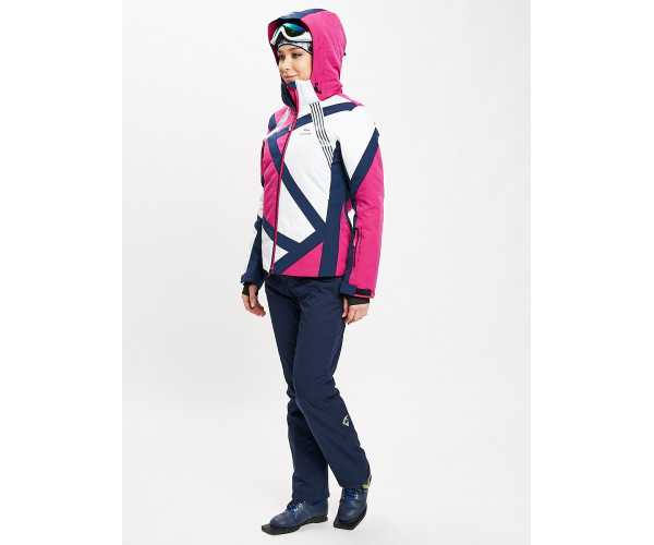 Горнолыжный костюм женский розового цвета 077031R