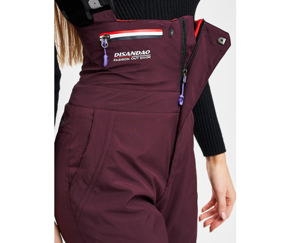 Брюки горнолыжные бордового цвета 102Bo