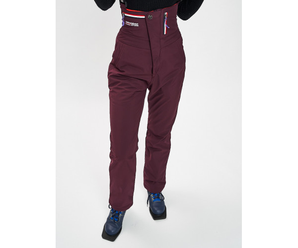 Брюки горнолыжные бордового цвета 102Bo