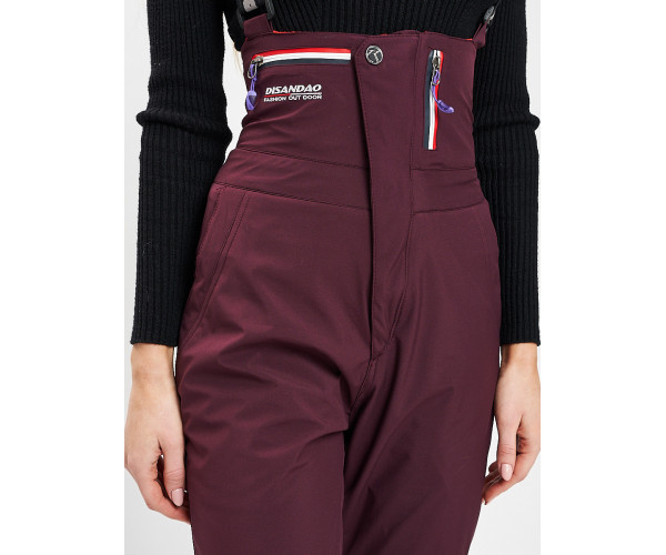 Брюки горнолыжные бордового цвета 102Bo