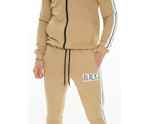 Спортивный костюм трикотажный бежевого цвета 9153B