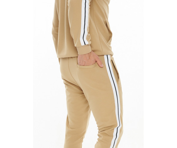 Спортивный костюм трикотажный бежевого цвета 9153B