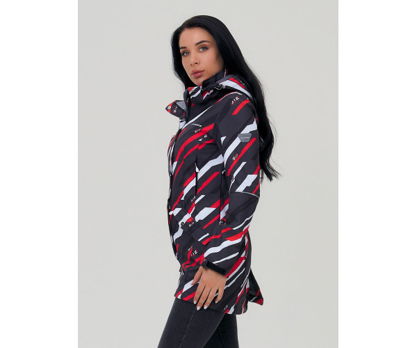 Женская осенняя весенняя парка softshell красного цвета 19221Kr