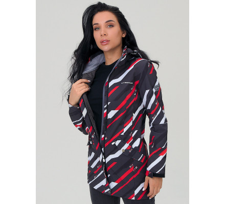 Женская осенняя весенняя парка softshell красного цвета 19221Kr