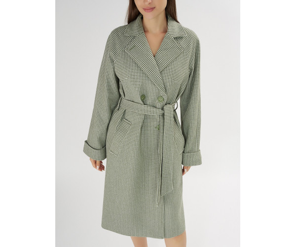 Пальто демисезонное зеленого цвета 42121Z