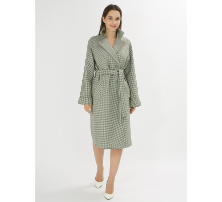 Пальто демисезонное зеленого цвета 42121Z