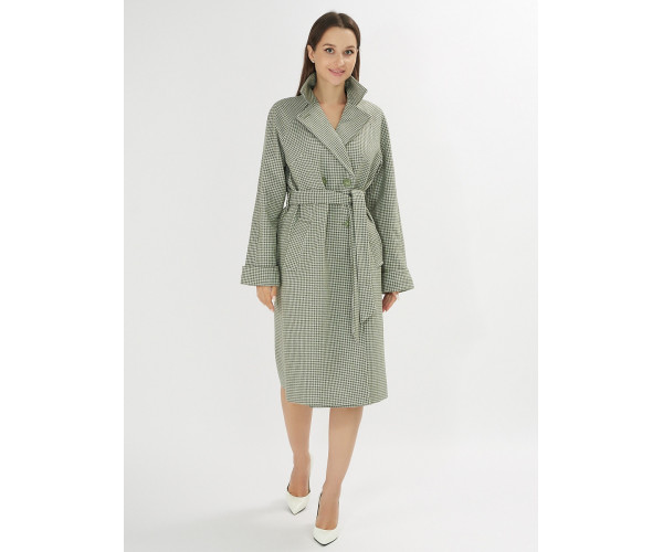 Пальто демисезонное зеленого цвета 42121Z