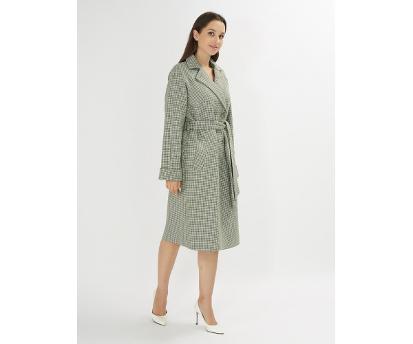 Пальто демисезонное зеленого цвета 42121Z