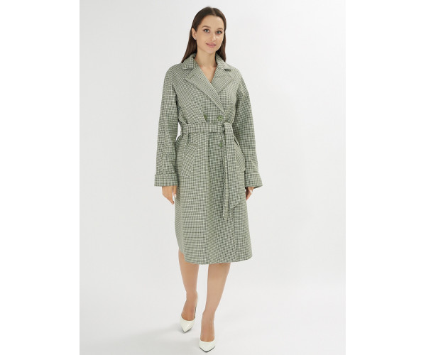 Пальто демисезонное зеленого цвета 42121Z